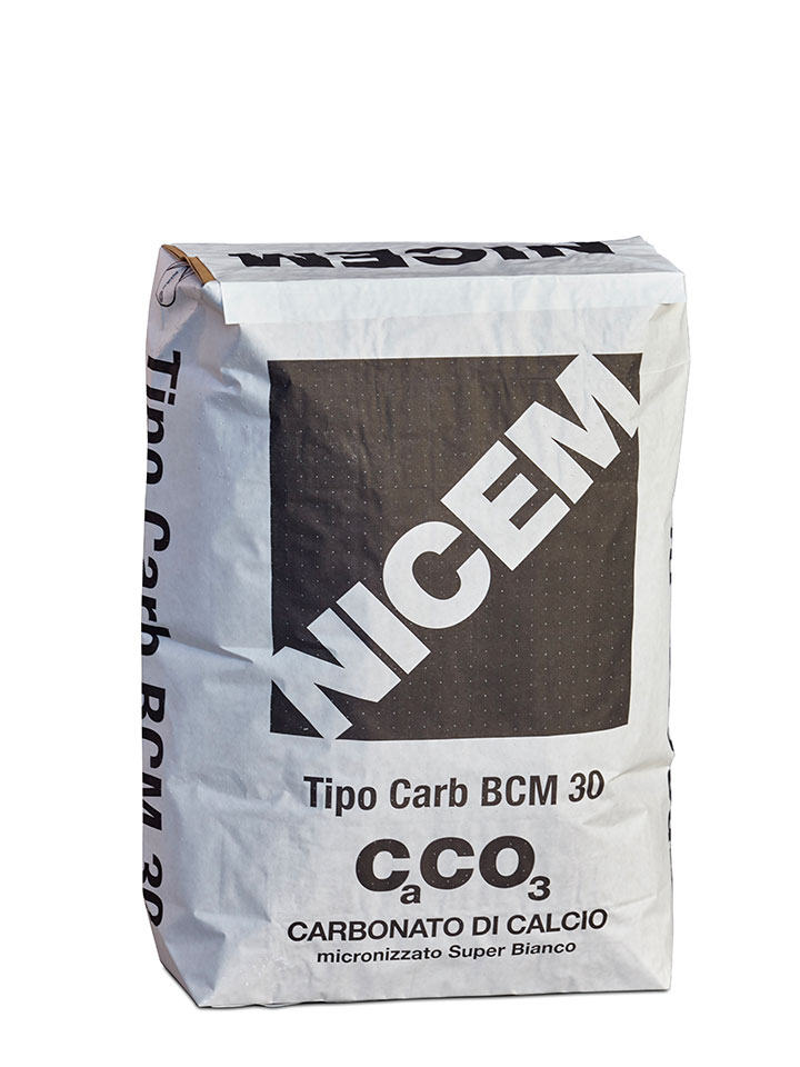 Sacco Carta 25 Kg BCM 30 Carbonato di Calcio con granulometria
<br>
D90 < 20µm   D50 < 4,50µm